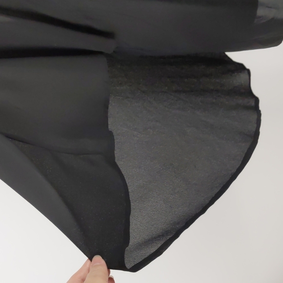 Staple Women's Top Size 10 Black Sheer Cape Tunic Round Neck Kimono Sleeves - Picture 5 of 13